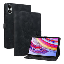 (For Xiaomi Redmi Pad Pro 12.1, Black) Lily Embossed Leather Tablet Case