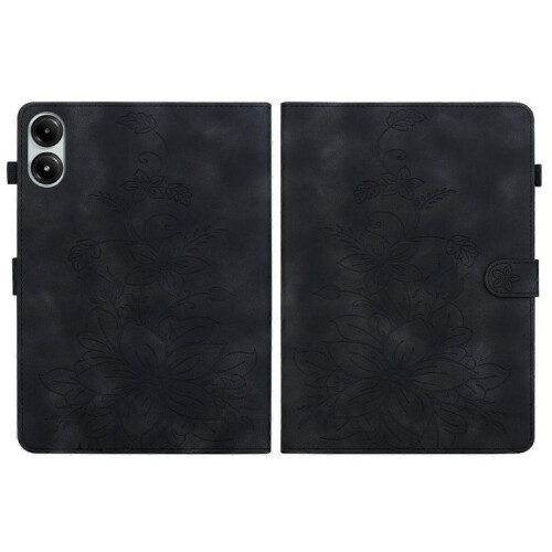 (For Xiaomi Redmi Pad Pro 12.1, Black) Lily Embossed Leather Tablet Case 2