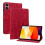 (For Redmi Pad 2 / Redmi Pad SE 11 2025, Red) Lily Embossed Leather Tablet Case 1