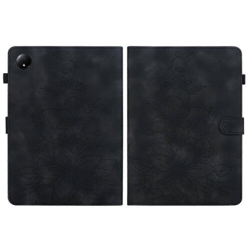 (For Xiaomi Redmi Pad SE 8.7,Black)Lily Embossed Leather Tablet Case 2