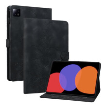 (For Xiaomi Pad 6 11.0 2023, Black) Lily Embossed Leather Tablet Case