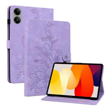 (For Redmi Pad 2 / Redmi Pad SE 11 2025, Purple) Lily Embossed Leather Tablet Case