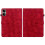 (For Redmi Pad 2 / Redmi Pad SE 11 2025, Red) Lily Embossed Leather Tablet Case 3