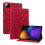 (For Xiaomi Pad 7 / Pad 7 Pro, Red) Lily Embossed Leather Tablet Case 1