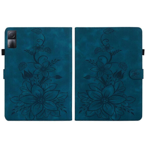 (For Xiaomi Redmi Pad 10.61, Dark Blue) Lily Embossed Leather Tablet Case 2