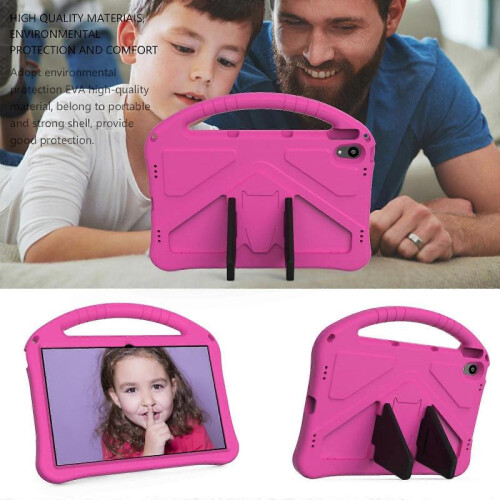 (Rose Red) For Lenovo Tab P11 / J606F EVA Flat Anti Falling Protective Case Shell with Holder(Black) 2