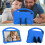 (Blue) For Lenovo Tab P11 / J606F EVA Flat Anti Falling Protective Case Shell with Holder(Black) 3