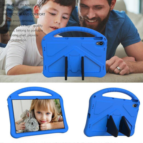 (Blue) For Lenovo Tab P11 / J606F EVA Flat Anti Falling Protective Case Shell with Holder(Black) 2