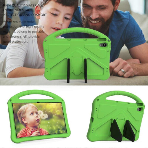 (Green) For Lenovo Tab P11 / J606F EVA Flat Anti Falling Protective Case Shell with Holder(Black) 2