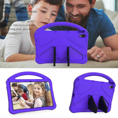 (Purple) For Lenovo Tab P11 / J606F EVA Flat Anti Falling Protective Case Shell with Holder(Black) 2