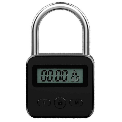 Metal Timer Lock LCD Time 99 Hours Max Timing USB Timer Padlock-Good