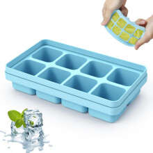 2 Trays Ice Cube Trays Easy-Release BPA Free Stackable Flexible Silicone for Baby Food