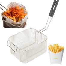Metal Mesh Electric Fryer Basket with Handle for Commercial Use