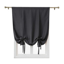 Burgundy Tie-Up Shade Light Blocking Blackout Solid Short Curtain for Window Treatment Small Window 39'x47' (100x120cm)