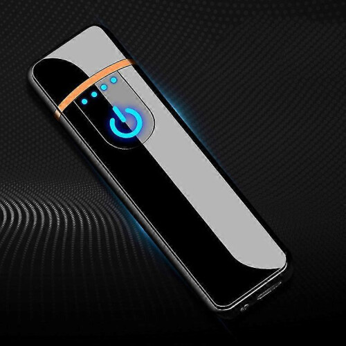 (Red) USB Rechargeable Windproof Touch-sensing Cigarette Lighter Collectible Men Gift 2