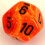 Chessex terninger: Polyhedral 7-Die Vortex ternings?t - Orange m/sort CHX-27433 5