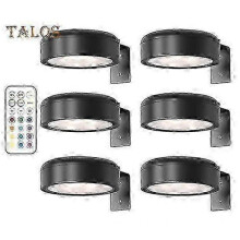 (6pcs, black) Picture Light with Remote Control 100 Lumens High Brightness Stepless Dimming 3 Lighting Modes Battery Operated No Drill Wall Art Light