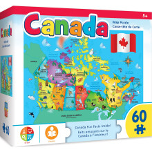 MasterPieces Family Puzzle - Puzzle da 60 pezzi Explorers per - Mappa del Canada - 14,3""""x10,3""""