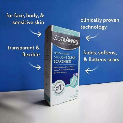 Scar Away Medical-Grade Clear Silicone Scar Sheets 6 Sheets 1