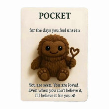(A) Pocket Bigfoot  Your Furry Little Encourager Hugs Positive Bigfoots Stuffed