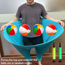 (Granny Pants, Light blue pants 4 balls pump) 2025 New Giant Freaky Granny Pants Ball Toss Game Elastic Pants, Air Pump, and Balls, Ideal for Lawn Parties, Birthday, Picnic, Festivals,