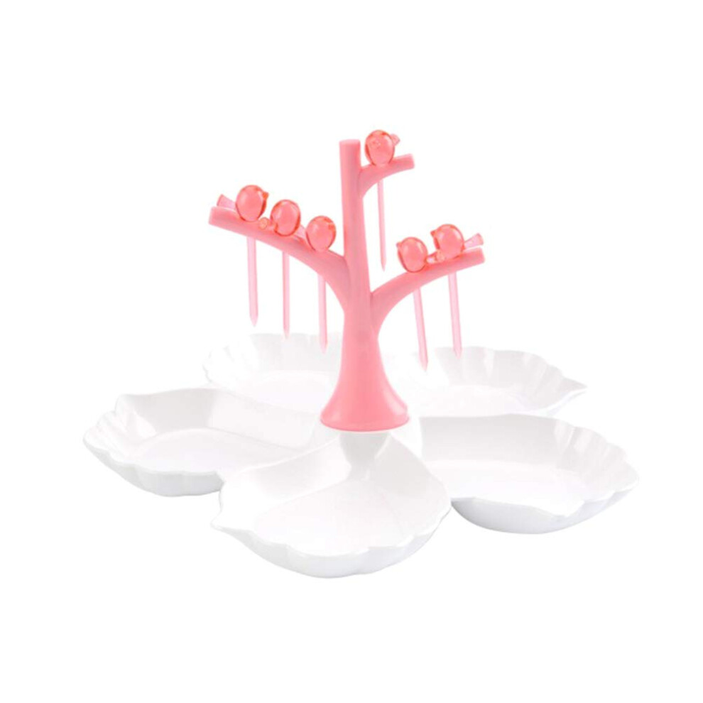 Compartment Plate Dividers 4 Sectional Tray with Food Picks Appetizer Serving Platters for Fruit Snacks Candy Nut Dessert Condiment Dish Holder-image-OPC-PHZR5G5-NEW