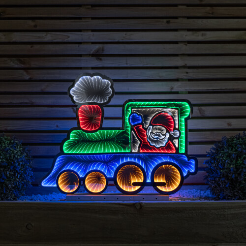Snow Time 63cm Light up Christmas Train Infinity Decoration with Santa & LEDs 2