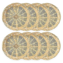 8 Pack Bamboo Paper Plate Holders, 10 Inches Reusable