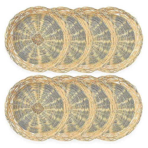 8 Pack Bamboo Paper Plate Holders, 10 Inches Reusable