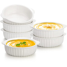 6 Pack Porcelain Ramek for Baking Dishes Bowl and French Onion Soup Bowls 14 Oz