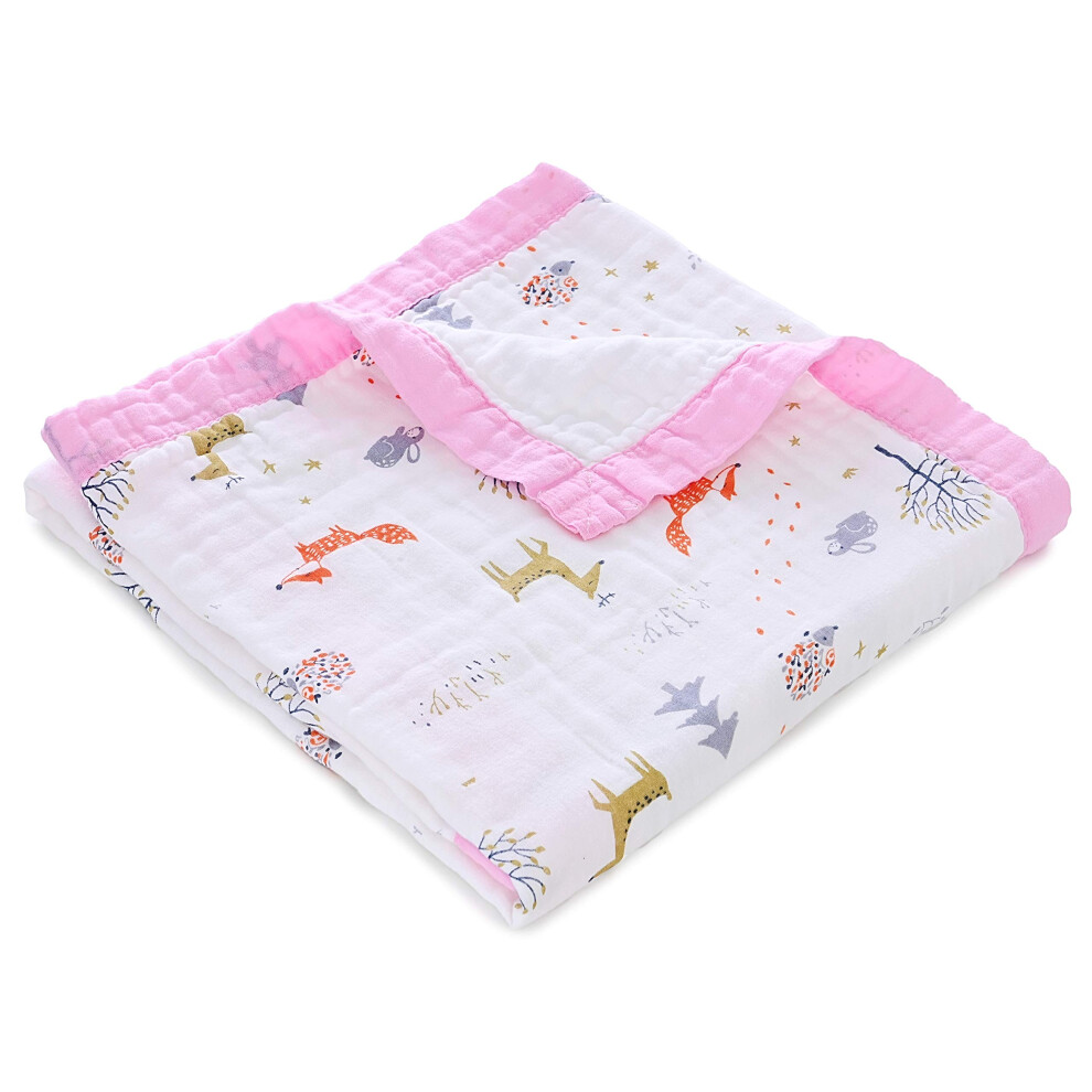Soft Cotton Muslin Blanket for Toddler Baby Crib 42' x 42' 4 Layers