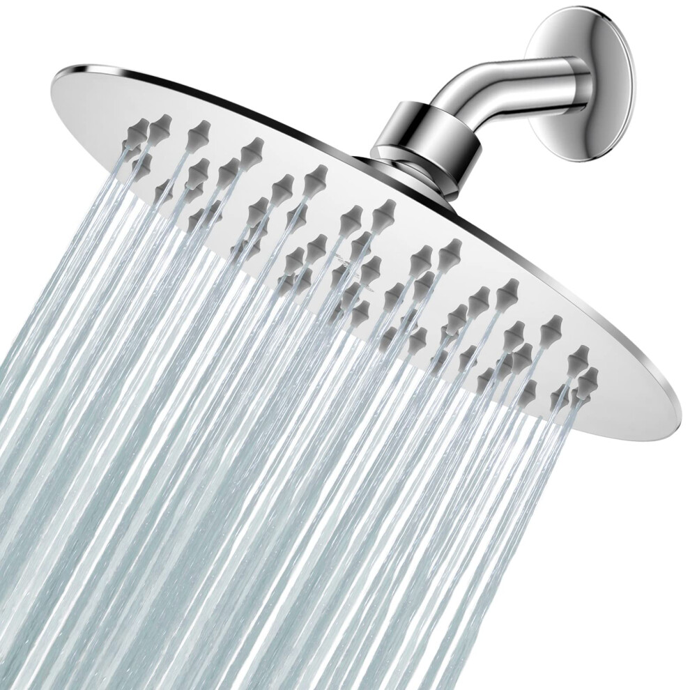 High Pressure Fixed Rainfall Showerhead For Luxury Shower Experience With Tool- Installation 8 Inch 6493810961458