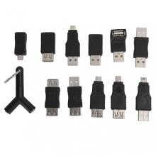12Pcs USB2.0 Adapter 3.5mm 2 in 1 Audio Adapter Converter Electronic Accessories