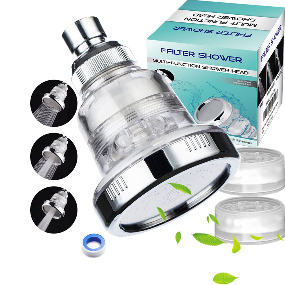 Vitamin C Filtered Shower Head For Fresh Dry Skin High Pressure Purifying Hard Water Softener Chlorine Flouride Filter Multi Modes Changeable 6493810832031
