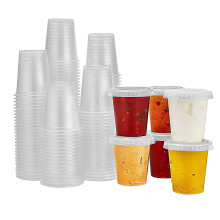 1800 Sets Mini Plastic Jello Shot Cups With Lids Disposable for Portion Souffle 1.5oz