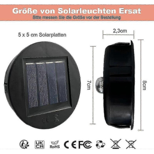 2 Pack 8cm Diameter Replacement Solar Lights 1