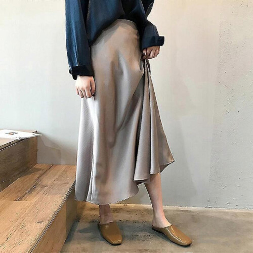 (S, WINE-RED) Women's Skirts Satin Skirts P20250110871 2