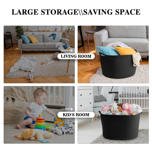 Extra Large Basket for Nursery Laundry Hamper and Toy Storage 22' x 14' 2