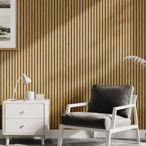 Living And Home (Wenge) 60*120cm MDF Slat Wall Panel with PVC Veneer & PET Backing 2