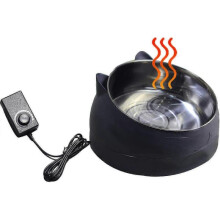 (Black) Heated Pet Bowl Winter Dog Bowl Heating Water Bowl Temperature Adjustable Heated Water Bowl For Dogs/cats/rabbits/chickens P20250110669