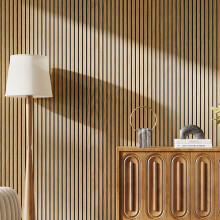 (Wenge) 60*120cm MDF Slat Wall Panel with PVC Veneer & PET Backing