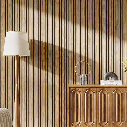 Living And Home (Wenge) 60*120cm MDF Slat Wall Panel with PVC Veneer & PET Backing