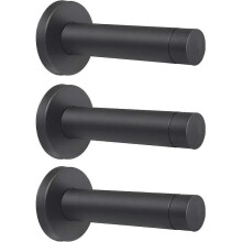 (Black) 3Pcs 3.5 Inch Door Stop,Stainless Steel Door Stopper with Rubber Tips Bumper,Wall Mounted Door Protection s202412243786