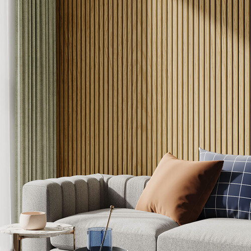 Living And Home (Wenge) 4Pcs 60*60cm Slat Wall Panel with PVC Veneer & PET Backing 2