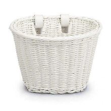 (white) Hand Woven Bicycle Basket Large Capacity Strong Load bearing Easy Installation Handlebar Bike Front Basket Replacement