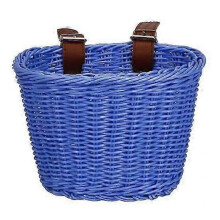 (blue) Hand Woven Bicycle Basket Large Capacity Strong Load bearing Easy Installation Handlebar Bike Front Basket Replacement