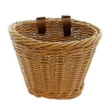 (coffee) Hand Woven Bicycle Basket Large Capacity Strong Load bearing Easy Installation Handlebar Bike Front Basket Replacement