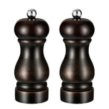 (5 inch, brown) Salt And Pepper Grinder Set,manual Pepper Mills With Adjustable Coarseness, Refillable Spice Grinders P2025032600443