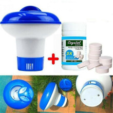 100pcs Pool Cleaning Tablets loating Chlorine Hot Tub Dispenser Chemical Set