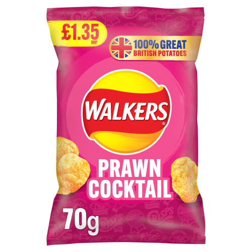 Walkers Walkers Prawn Cocktail Sharing Crisps 70g (Pack of 18)